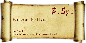Patzer Szilas névjegykártya